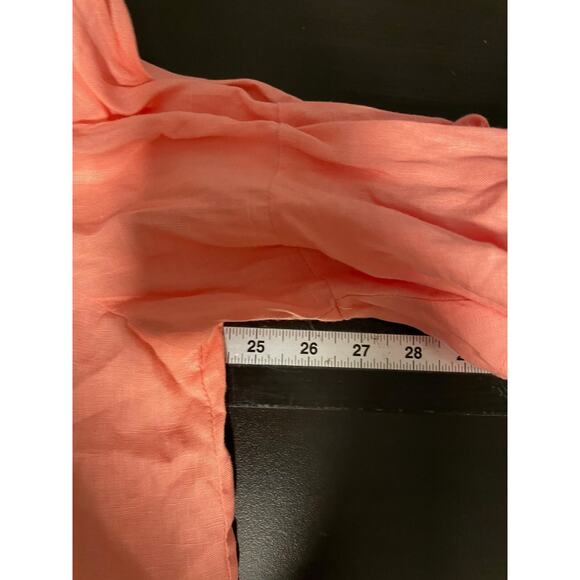 Womens Tunic Top Size 1X Pink Linen Bell Sleeve Relaxed Lagem Lagenlook Boho - Picture 5 of 7